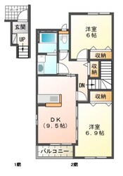 加古川駅 バス28分  稲屋下車：停歩10分 2階の物件間取画像